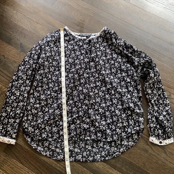 Madewell Floral Black and White Button Shirt XXS - Picture 4 of 8